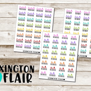 No School Wording - Early Release - Late Start - No Daycare - No Preschool - School - Planner Stickers*