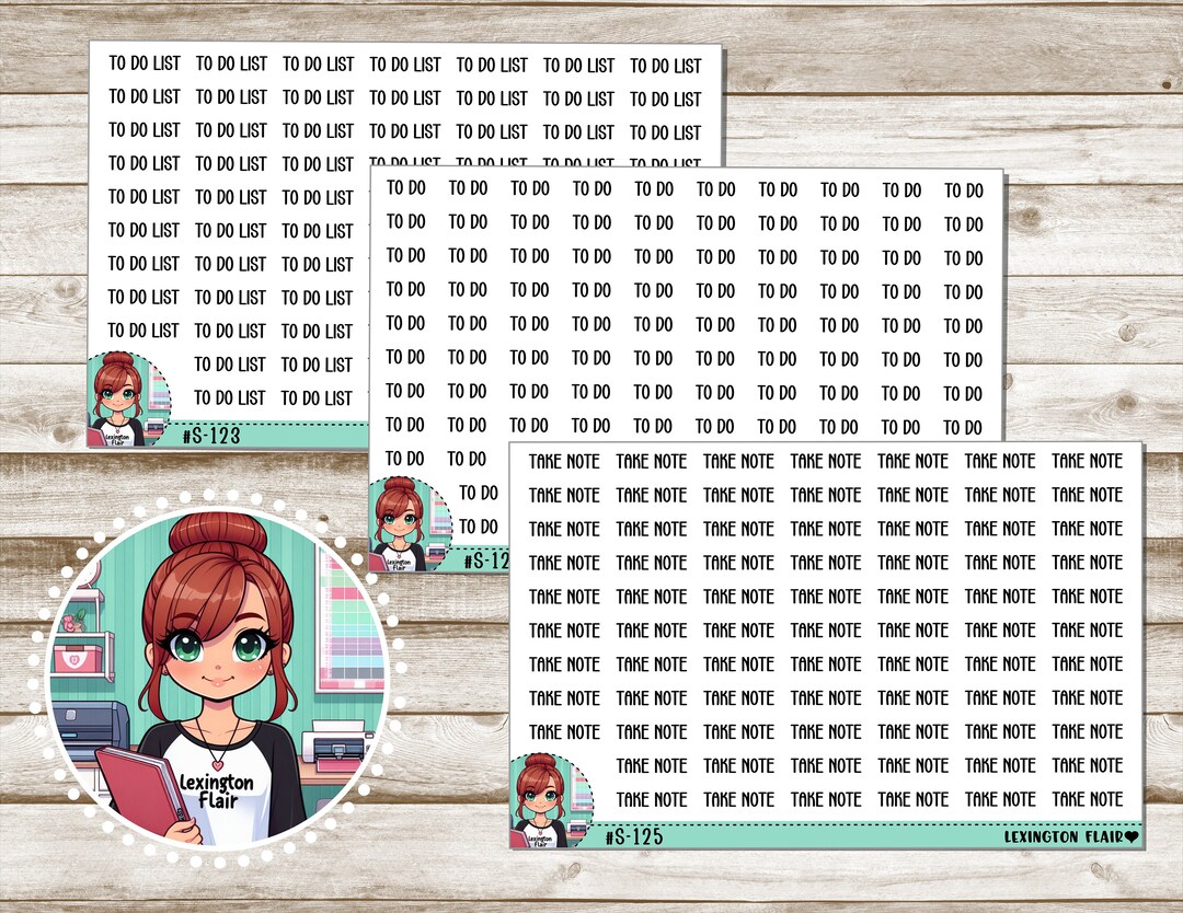 Script Wording- Headers - to Do List - to Do - Top Three - Take Note ...