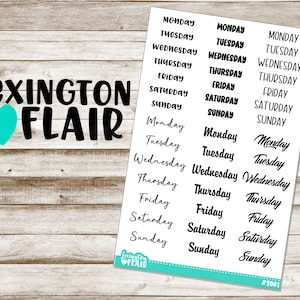 Days of the Week - #2001 - Planner Stickers