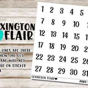Date Numbers - Calendar Numbers - Date 13 - Planner Stickers