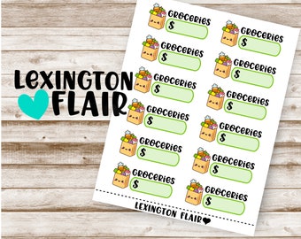 Kawaii Grocery Cost Tracking Sticker - Quarter Sized - Planner Stickers
