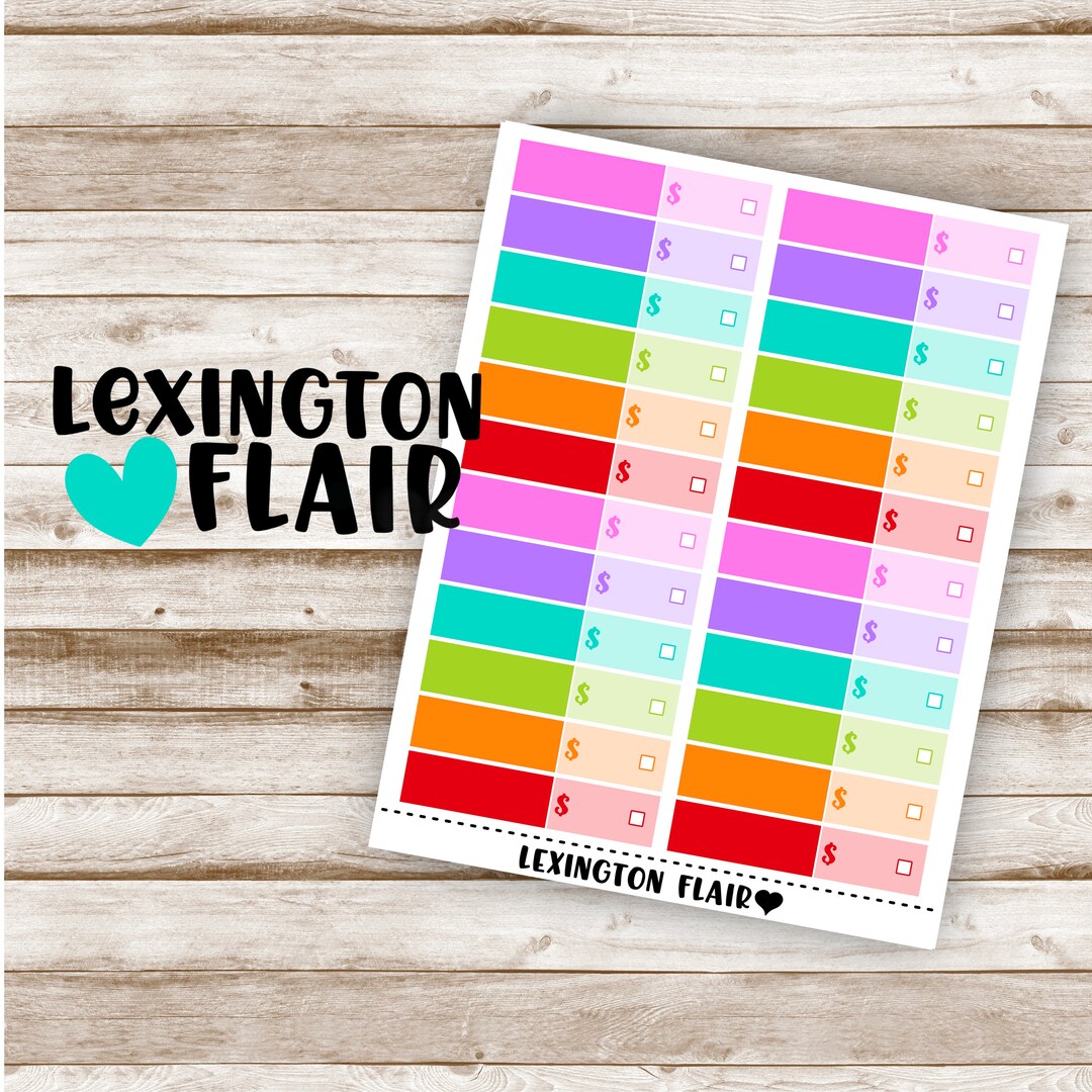 Simple Bill Due Tracker - Two Toned - Planner Stickers - Etsy