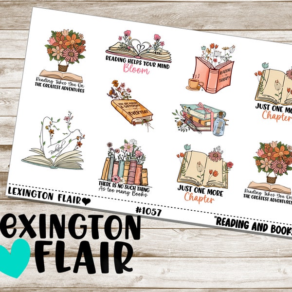 Decorative Stickers - #1057 - Reading and Books - Planner Stickers