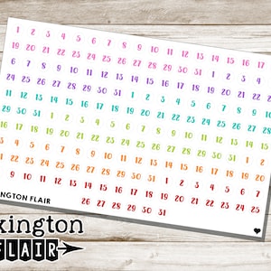 Tiny Date Dots - Lots of colors - six month supply - Planner Stickers