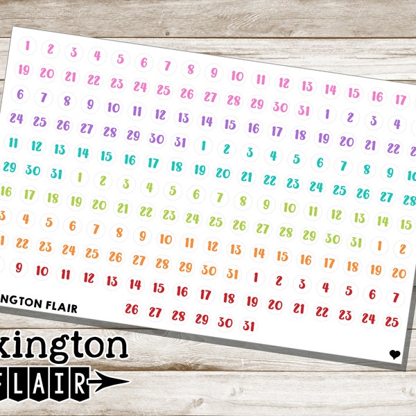 Tiny Date Dots - Lots of colors - six month supply - Planner Stickers