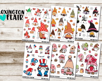 Deco Mini - Gnome Sets - Holiday - Strawberry - Coffee - Several sets to choose from - Planner Stickers