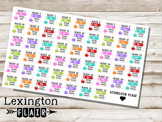 Weekly Savings Planner Stickers 