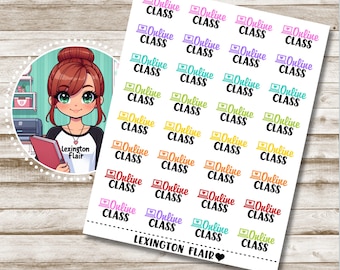 Online Class Wording - School - Planner Stickers*