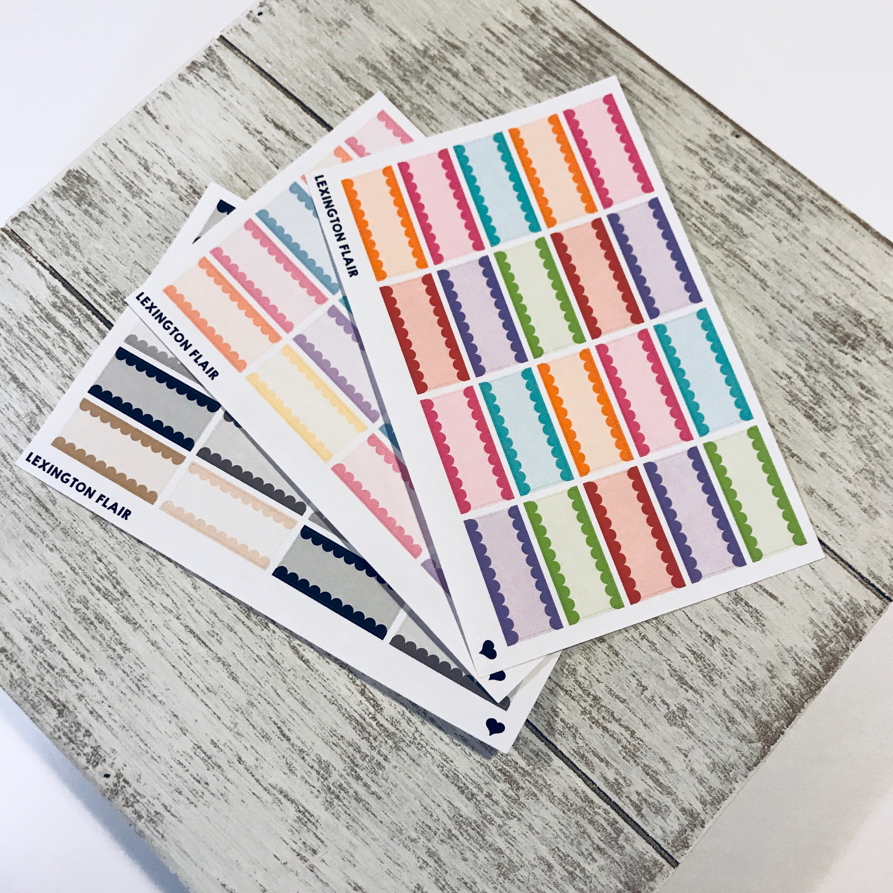 Scalloped Quarter Box Planner Stickers - Etsy