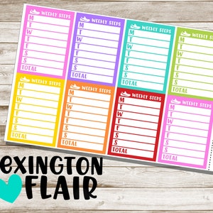 Step Tracker - Weekly Sidebar -  Planner stickers*