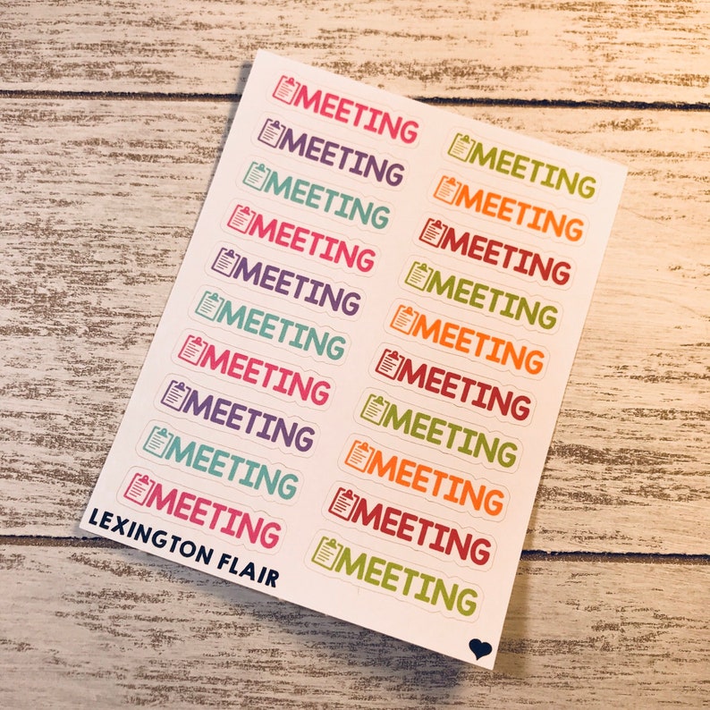 lots of size and color options to fit any color palette and size planner Meeting planner stickers