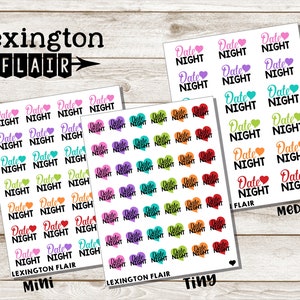 Date Night - Planner Stickers  - Three sizes choices
