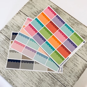 Scalloped Half Box Planner Stickers