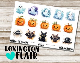 Decorative Stickers - #1103 - Cute Halloween Characters - Planner Stickers