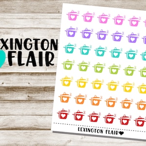 May include: A sheet of colorful pot stickers with a white heart in the center of each pot. The sheet is labeled "LEXINGTON FLAIR" at the top and bottom.