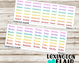 Mini Days of the Week - Block or Cursive Planner Stickers
