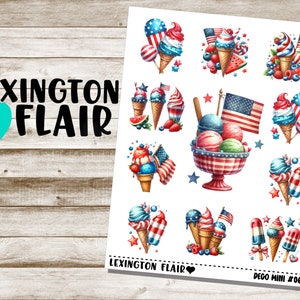 Deco Mini - #067 - Patriotic Ice Cream - Planner Stickers