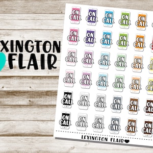 May include: A sheet of colorful phone stickers with the text "ON CALL" on each phone. The stickers are arranged in a grid pattern and have a white background. The text "LEXINGTON FLAIR" appears at the bottom of the sheet.