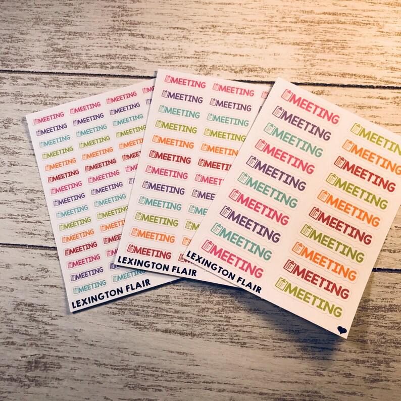 lots of size and color options to fit any color palette and size planner Meeting planner stickers