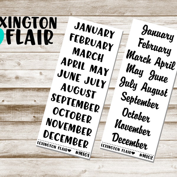 Large Monthly Headers - Cursive or Block - Planner Stickers
