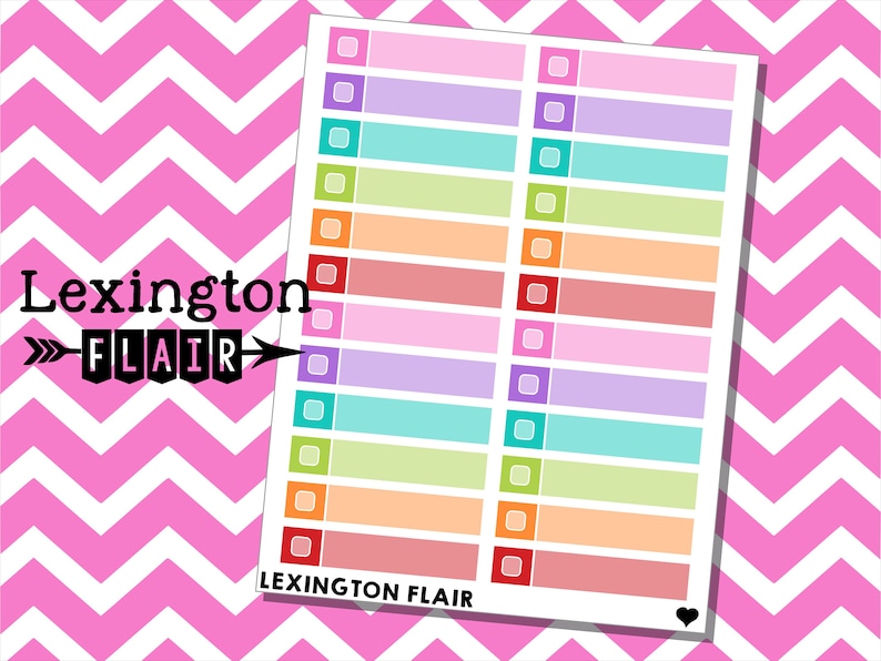 Skinny Label with Checkbox Planner Stickers Work great in your Happy Planner ECLP and More