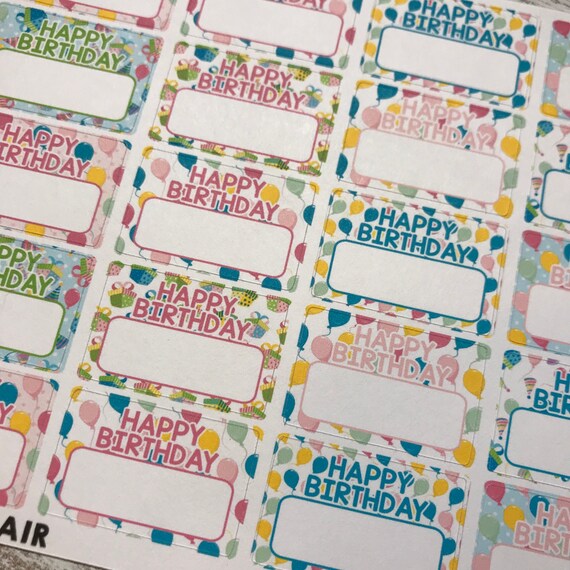 Happy Birthday Label Planner Stickers 