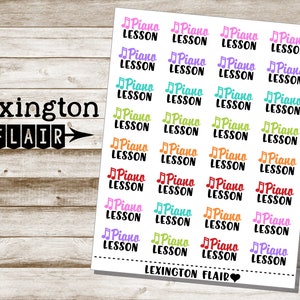 Piano Lesson - Planner Stickers - Choice of colors -