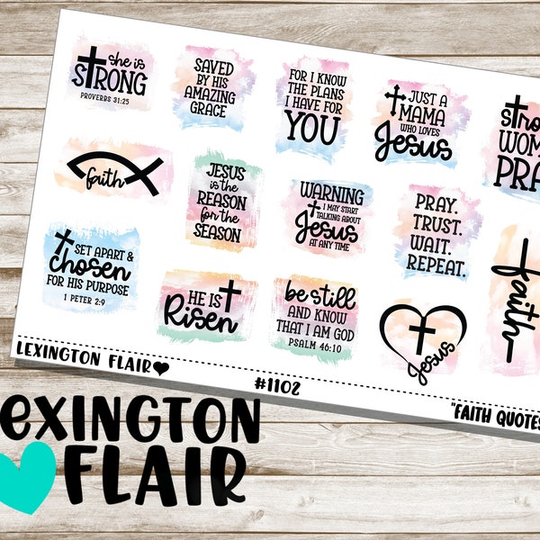 Decorative Stickers - #1102 - Faith - Religious - Bible Quotes - Planner Stickers