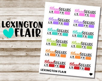 Blood Sugar Tracking Planner Stickers*