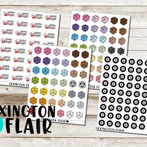 Gaming planner Stickers - eight ball  - d20 - dice - Several Options to Choose from -