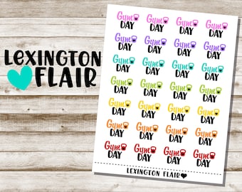 Gym Day - Wording - Planner Stickers*