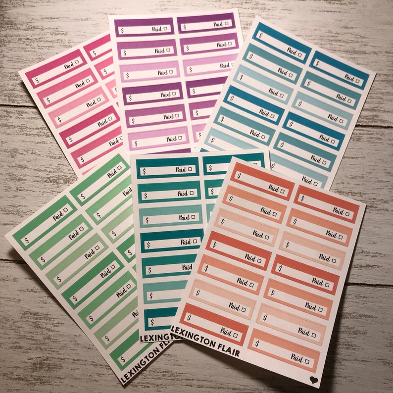 Custom Bill Due Planner Stickers New Colors image 2