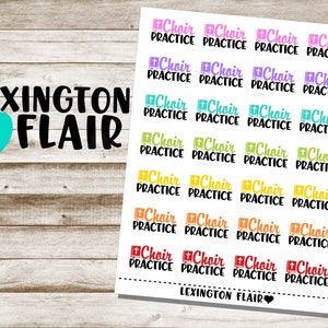 May include: A sheet of colorful stickers with the text "Choir Practice" repeated multiple times. The stickers are in various colors, including pink, purple, blue, green, yellow, and orange. The text "Lexington Flair" appears at the top and bottom of the sheet.