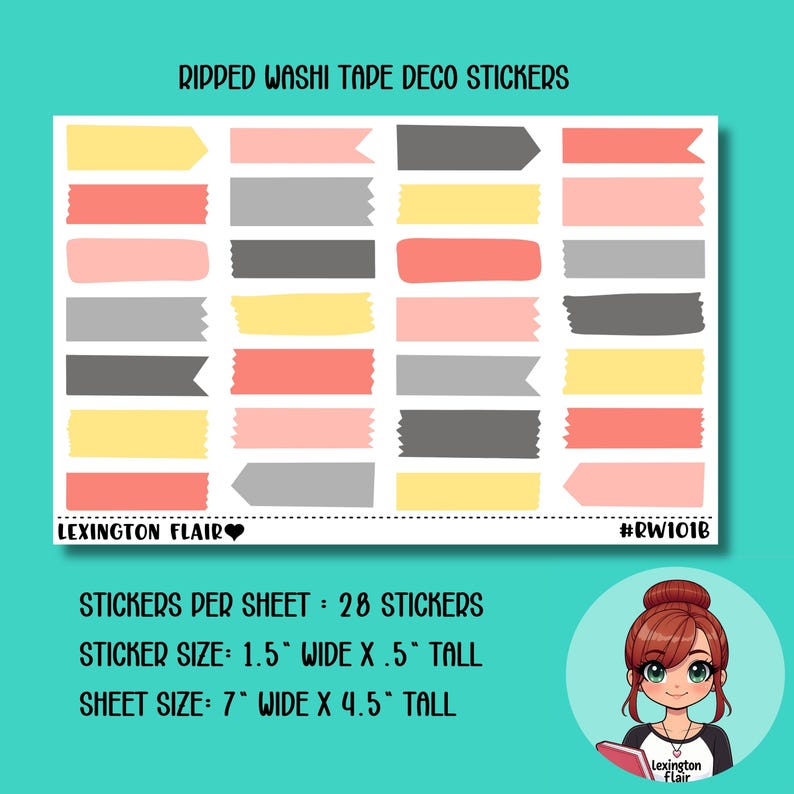 Ripped Paper - Floral Spring Boho Colors Deco Stickers for Planners ...