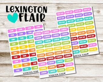 Fitness - Exercise - Label Planner Stickers