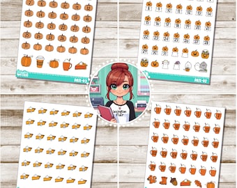 Date - Calendar Numbers - Pumpkins - Fall - Halloween - Planner Stickers