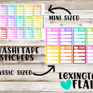 Account Balance Tracker - Sidebar - Classic or MINI Sized - Planner stickers*