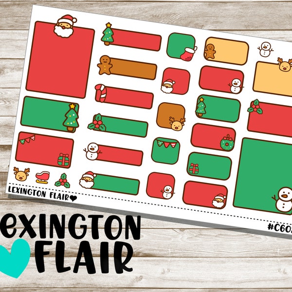 Decorative Boxes - C602 - Christmas Doodles - Planner Stickers