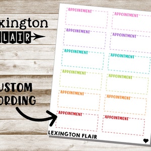 Dash Outline Label Planner Stickers - Quarter Sized Stickers - Lots of Colors - Appointment - Doctor Appt - Therapy