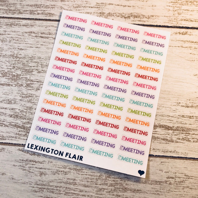 lots of size and color options to fit any color palette and size planner Meeting planner stickers