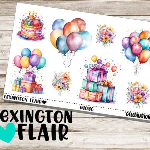 Decorative Stickers - #1086 - Celebrations - Planner Stickers