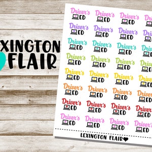 Driver&#39;s Ed Planner Stickers