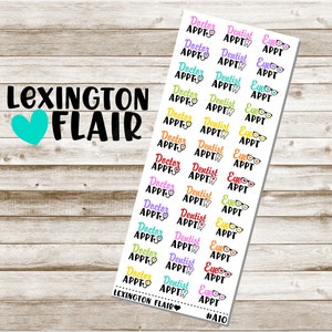 Appointment Variety - Doctor- Dentist and Eye Appt - #A10 - Planner Stickers