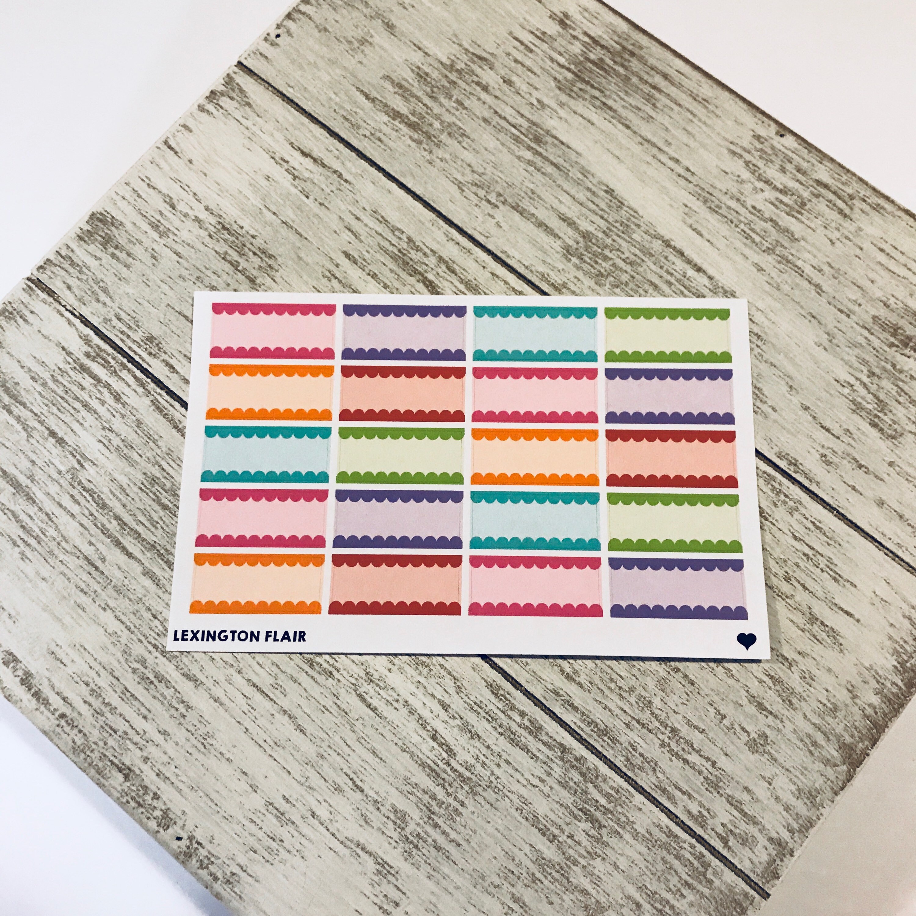 Scalloped Quarter Box Planner Stickers - Etsy