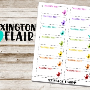 Massage Appt - Dash Outline - Quarter Sized - Planner Stickers