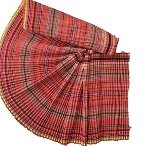 Hmong pleated skirt fabric - Multicolour Cotton - Orange 2.48mt