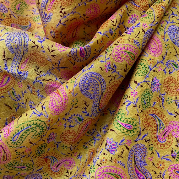 Saffron Bandhani Silk Scarf from Rajasthan Saffron Bandhani Silk Scarf from Rajasthan