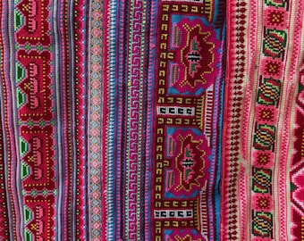Vintage Hmong Embroidery Panels – Hand Stitched Authentic Thai Textiles for Boho Decor