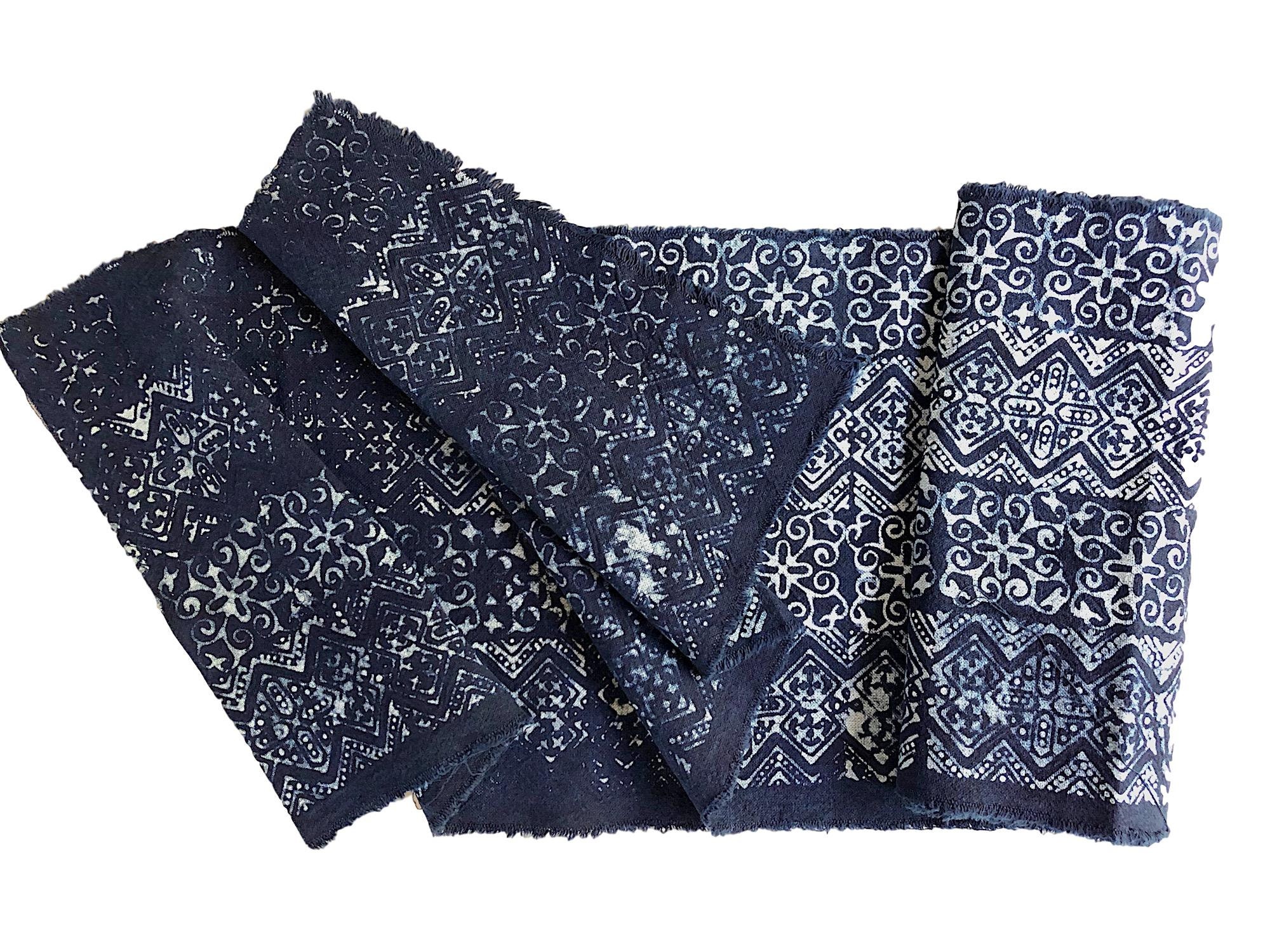 Hmong Indigo Batik Fabric 2.5mt X 29cm | Etsy