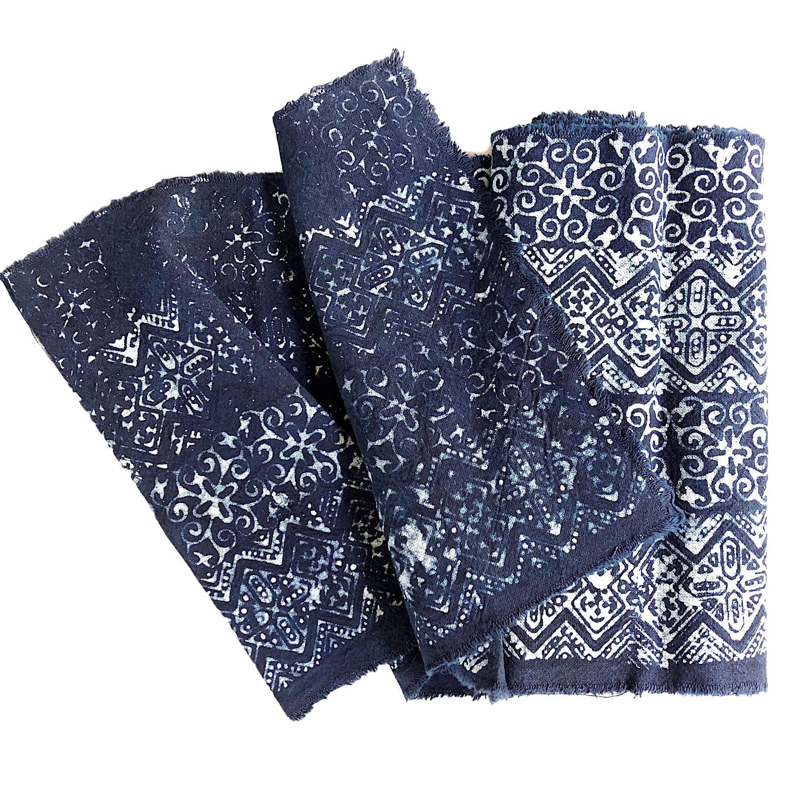 Hmong Indigo Batik Fabric 2.5mt X 29cm | Etsy